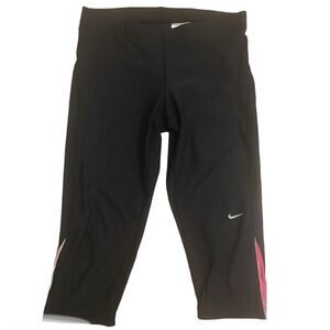 Nike running cropped Capri leggings Dri fit Black women’s M 8/10